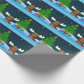 かわいいシカ ラッピングペーパー (角)