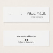 かわいいシグネチャースクリプトスタッドイヤリングディスプレイカード (正面&裏面)