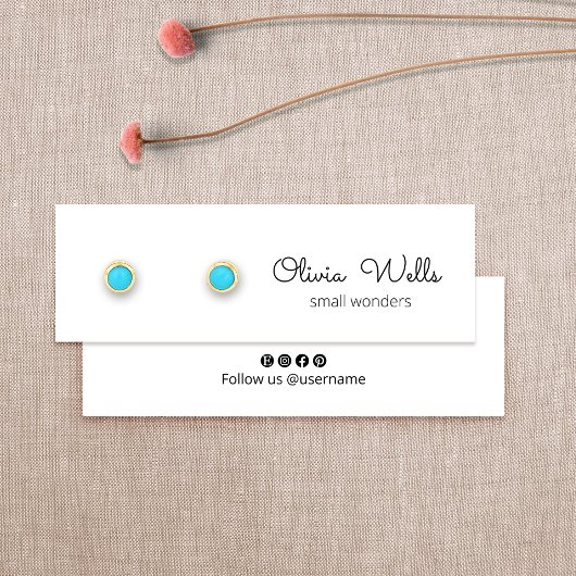 かわいいシグネチャースクリプトスタッドイヤリングディスプレイカード