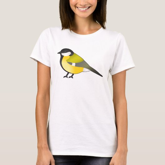 かわいいシジュウカラのキャラクターイラスト Tシャツ (正面)