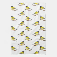 かわいいシジュウカラの鳥のパターンイラスト