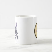 かわいいシジュウカラの鳥好きのモノグラムを追加 コーヒーマグカップ (中央)
