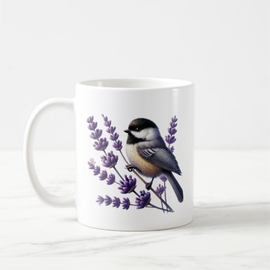 かわいいシジュウカラの鳥好きのモノグラムを追加 コーヒーマグカップ (左)