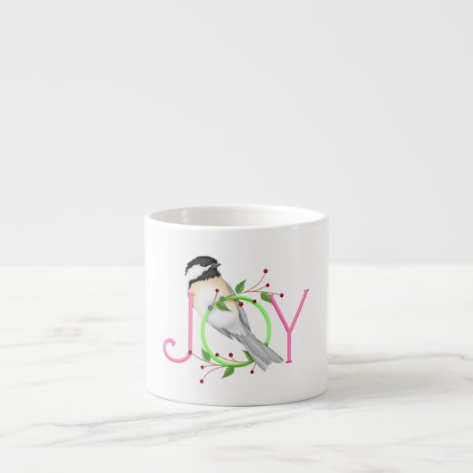 かわいいシジュウカラの"Joy" エスプレッソカップ (正面)