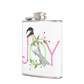 かわいいシジュウカラの"Joy" フラスク (左)