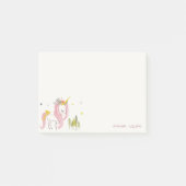 かわいいシックお洒落マジカルユニコーンピンクプリンセス ポストイット (正面)