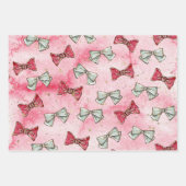 かわいいシックなクリスマスリースと弓 ラッピングペーパーシート (正面3)