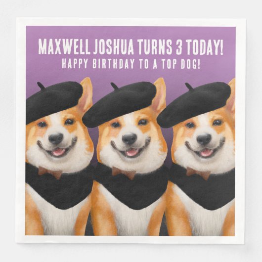 かわいいシックなコーギドッグズウィッシュユーハッピーバースデー (正面)