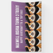 かわいいシックなコーギドッグズウィッシュユーハッピーバースデー 横断幕 (縦)