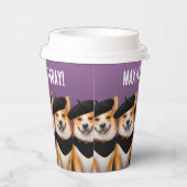 かわいいシックなコーギドッグズウィッシュユーハッピーバースデー 紙コップ (右)