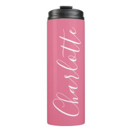 かわいいシックなスクリプトタイポグラフィ名ブライトピンク タンブラー