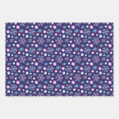 かわいいシックなスノーフレークの水色のクリスマス ラッピングペーパーシート (正面)