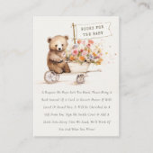 かわいいシックなテディフローラカートの本の赤ちゃんシャワー エンクロージャーカード (正面)