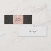 かわいいシックなピンクとブラックの金ゴールド紙吹雪 ガーリー スキニー名刺 (正面/裏面)