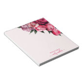 かわいいシックなピンクの牡丹はっきりしたエレガントフローラ ノートパッド (アングル)