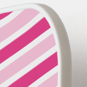 かわいいシックなピンク&ホワイトストライプズ ピックルボールラケット (左詳細)