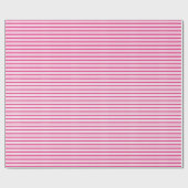 かわいいシックなピンク&ホワイトストライプズ ラッピングペーパー (フラット)