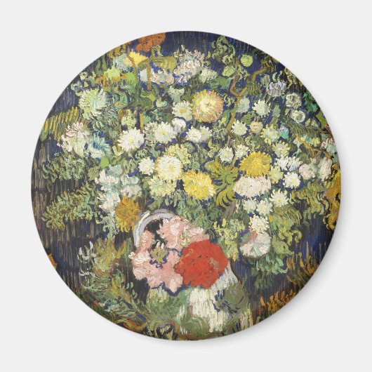 かわいいシックなフローラ花 マグネット (正面)