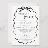 かわいいシックなブラックボウ永遠に結び付けブライダルシャワー 招待状 (正面)