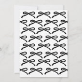 かわいいシックなブラックボウ永遠に結び付けブライダルシャワー 招待状 (裏面)