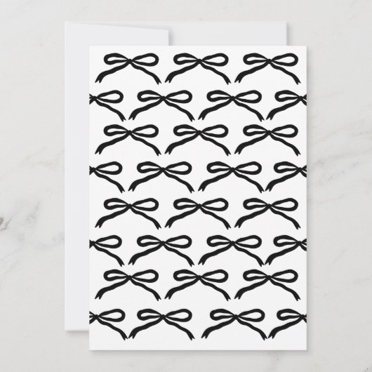 かわいいシックなブラックボウ永遠に結び付けブライダルシャワー 招待状 (裏面)