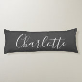 かわいいシックなミニマル書道名白黒 ボディピロー (裏面)