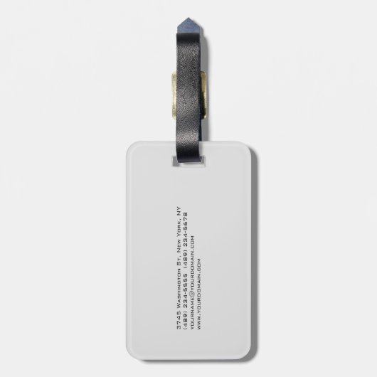 かわいいシックなライトグレーベージュミニマリストプレーン ラゲッジタグ (裏面縦)