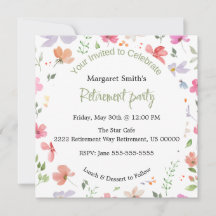 かわいいシックなリタイアメントパーティの招待状