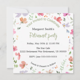 かわいいシックなリタイアメントパーティの招待状 招待状