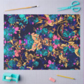 かわいいシックな抽象芸術の花の背景 薄葉紙 (クラフト)