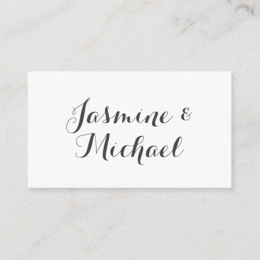 かわいいシックな書道カップルの名前 エンクロージャーカード (正面)