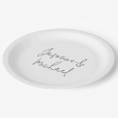 かわいいシックな書道カップルの名前 ペーパープレート (アングル)