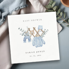 かわいいシックな男の子の赤ちゃん服エッセンシャルベビーシャワー スタンダードカクテルナプキン