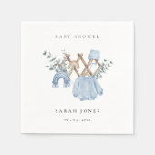 かわいいシックな男の子の赤ちゃん服エッセンシャルベビーシャワー スタンダードカクテルナプキン (正面)