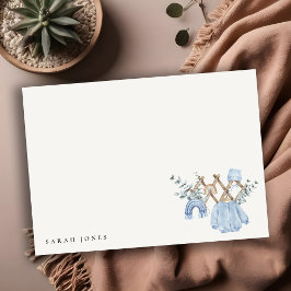 かわいいシックな男の子の赤ちゃん服エッセンシャルベビーシャワー ノートカード