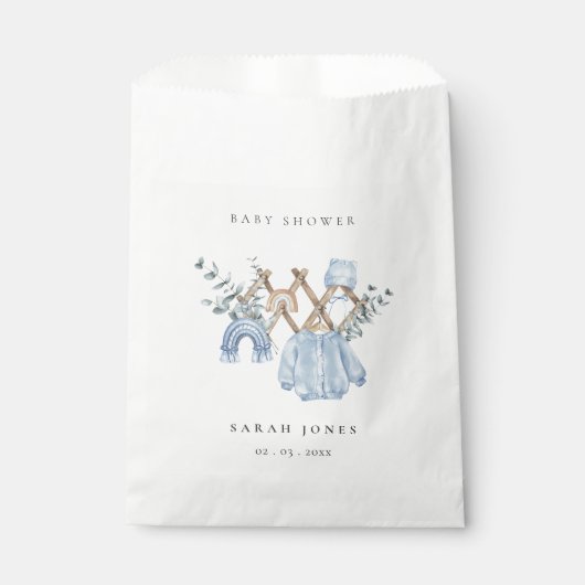 かわいいシックな男の子の赤ちゃん服エッセンシャルベビーシャワー フェイバーバッグ (正面)