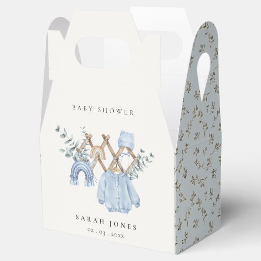 かわいいシックな男の子の赤ちゃん服エッセンシャルベビーシャワー フェイバーボックス (オープン)