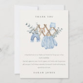 かわいいシックな男の子ベビー子供部屋エッセンシャルベビーシャワー サンキューカード (正面)