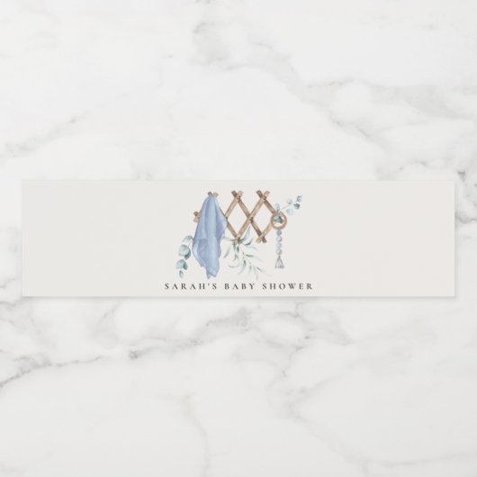 かわいいシックな男の子ベビー子供部屋エッセンシャルベビーシャワー ペットボトルラベル (シングルラベル)