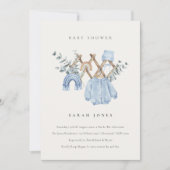 かわいいシックな男の子ベビー子供部屋エッセンシャルベビーシャワー 招待状 (正面)