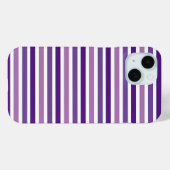 かわいいシックな紫と白ストライプ色 Case-Mate iPhoneケース (裏面 (横))