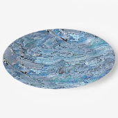 かわいいシックな紫の青フェイク海シェルパターン ペーパープレート (アングル)