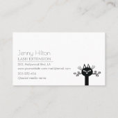 かわいいシックな黒猫ヘアロゴ 名刺 (裏面)