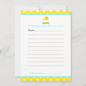 かわいいシックアドバイスリスト新しいママ赤ちゃんシャワー 招待状 (正面)