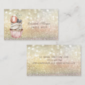 かわいいシックエレガント《写真》ぼけ味マカルーンカップケーキ 名刺 (正面/裏面)