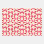 かわいいシックガーリーピンクサテンエステティックボウ ラッピングペーパーシート (正面3)