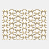 かわいいシックガーリーピンクサテンエステティックボウ ラッピングペーパーシート (正面2)