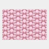 かわいいシックガーリーピンクサテンエステティックボウ ラッピングペーパーシート (正面)