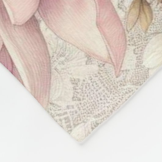 かわいいシックガーリーフローラとレース フリースブランケット (角)