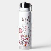 かわいいシックパーソナライズされたワイルドフラワー ウォーターボトル (背面)